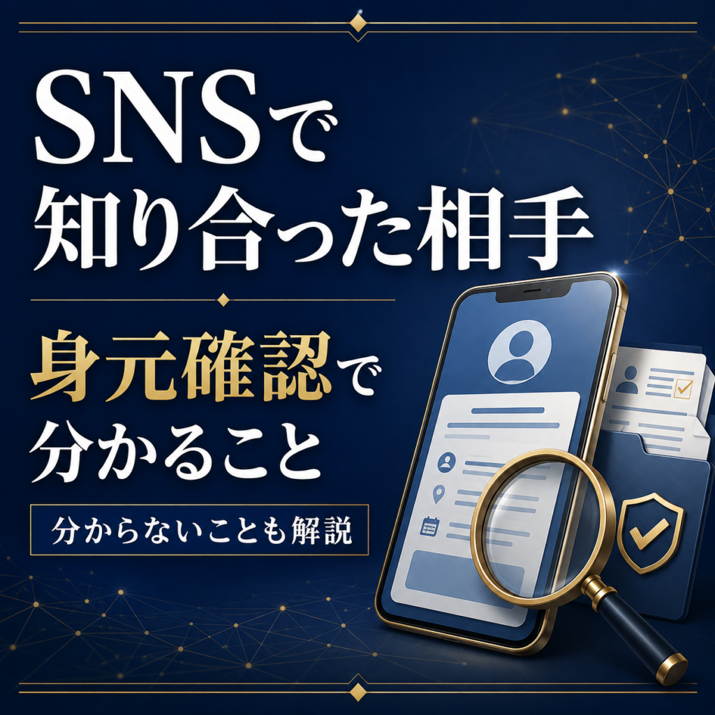 SNSで知り合った相手の身元確認で分かることと注意点