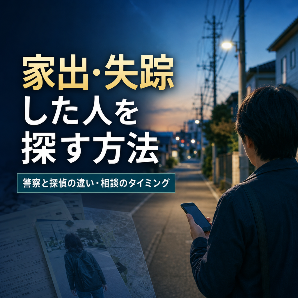 家出・失踪した人を探す方法―警察と探偵の違い