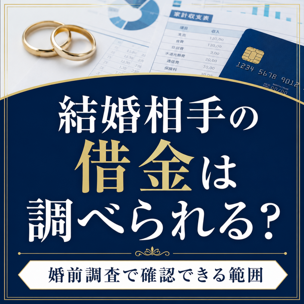 結婚相手の借金について婚前調査で確認できる範囲