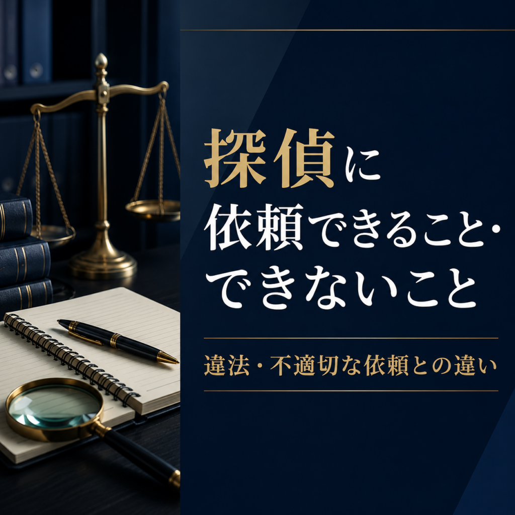 探偵に依頼できること・できないことと違法・不適切な依頼との違い
