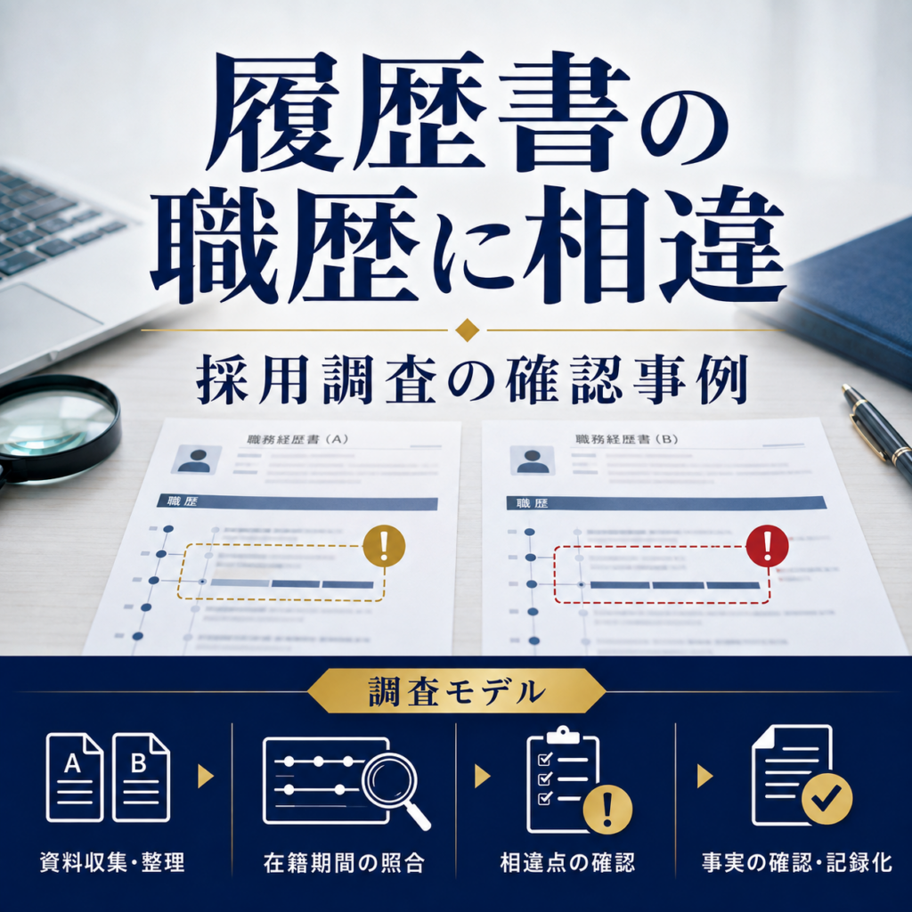 履歴書の職歴に相違があった採用調査の調査モデル