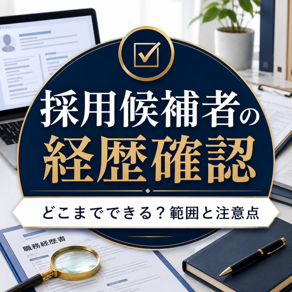 採用候補者の経歴確認と採用調査の範囲・注意点