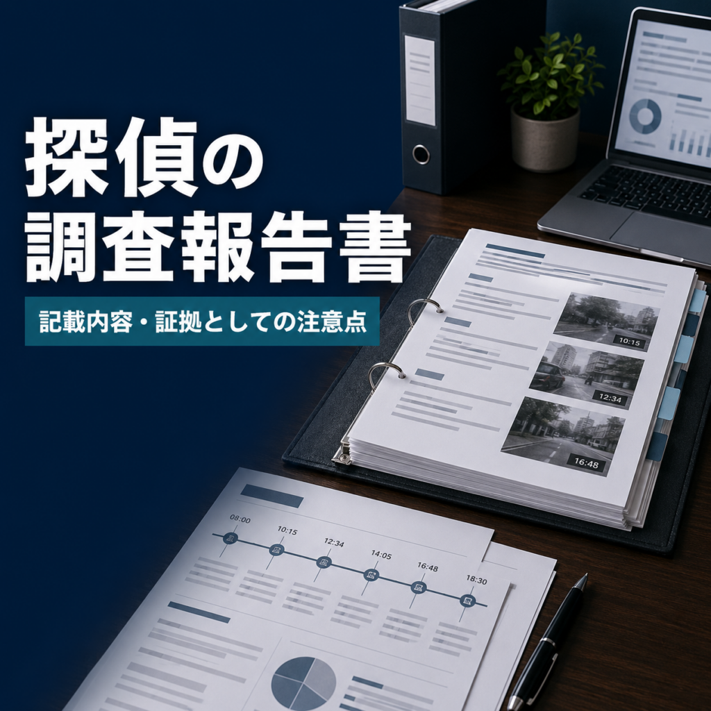 探偵の調査報告書に記載される内容と証拠として使う際の注意点