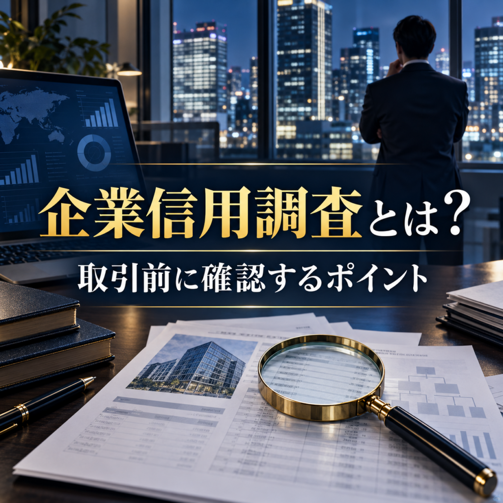 企業信用調査で取引先の公開情報と事業実態を確認するイメージ